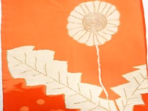 アンティーク　タンポポ模様織り出し名古屋帯